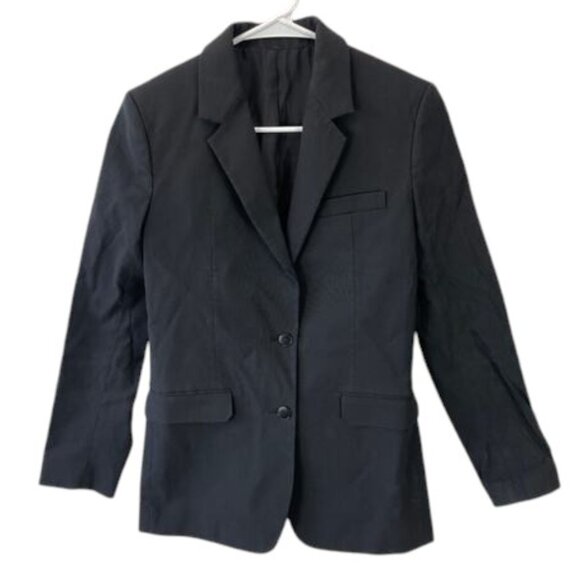 Helmut Lang Blazer‎ Women’s Black Silk Tailored Coat Jacket Minimalist Size 2 - Picture 1 of 10